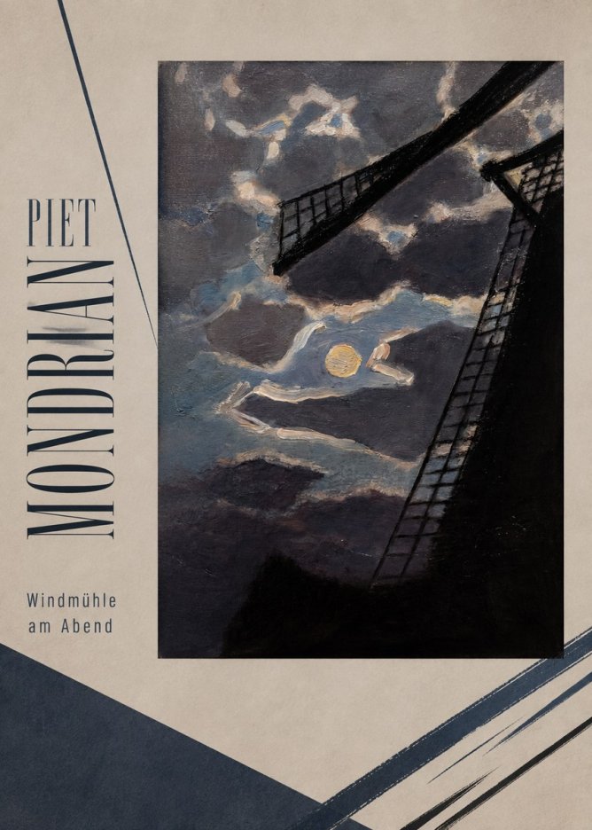 Piet Mondrian Windmühle Am Abend II No2 - Affiche