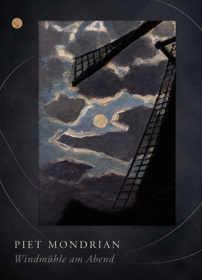 Piet Mondrian Windmühle Am Abend II No4 - Affiche