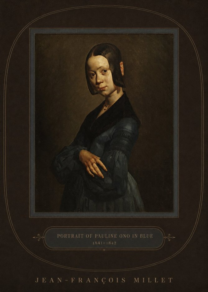 Jean-François Millet Portrait of Pauline Ono in Blue No4 - Affiche