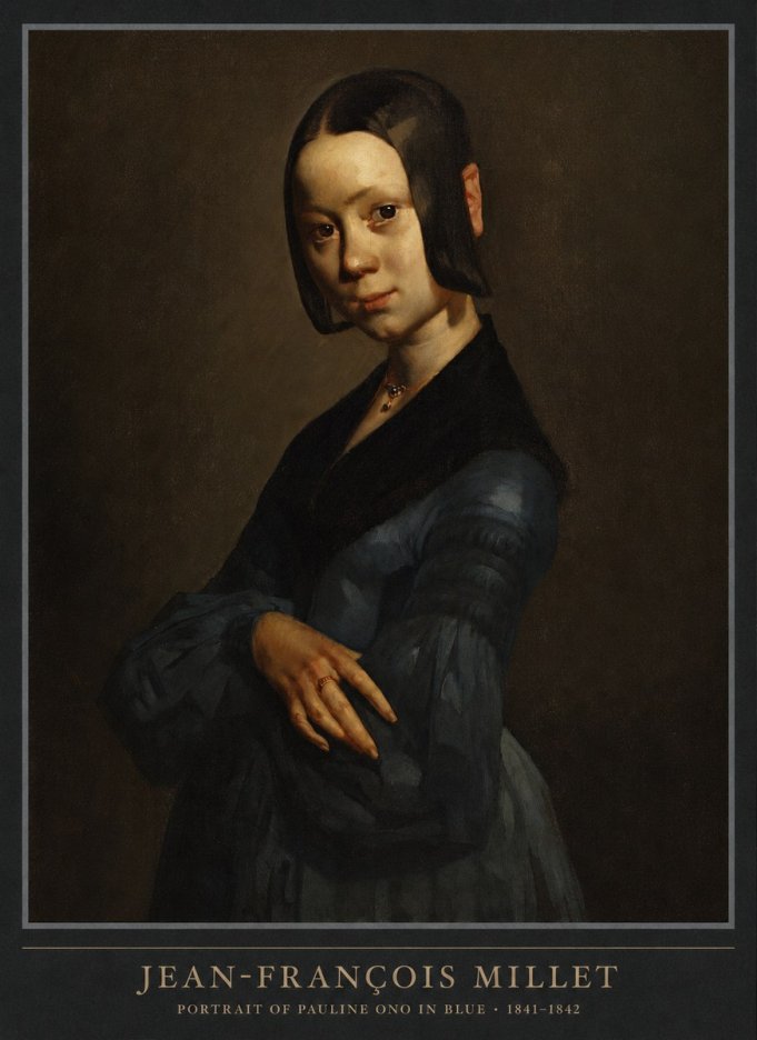 Jean-François Millet Portrait of Pauline Ono in Blue No6 - Affiche