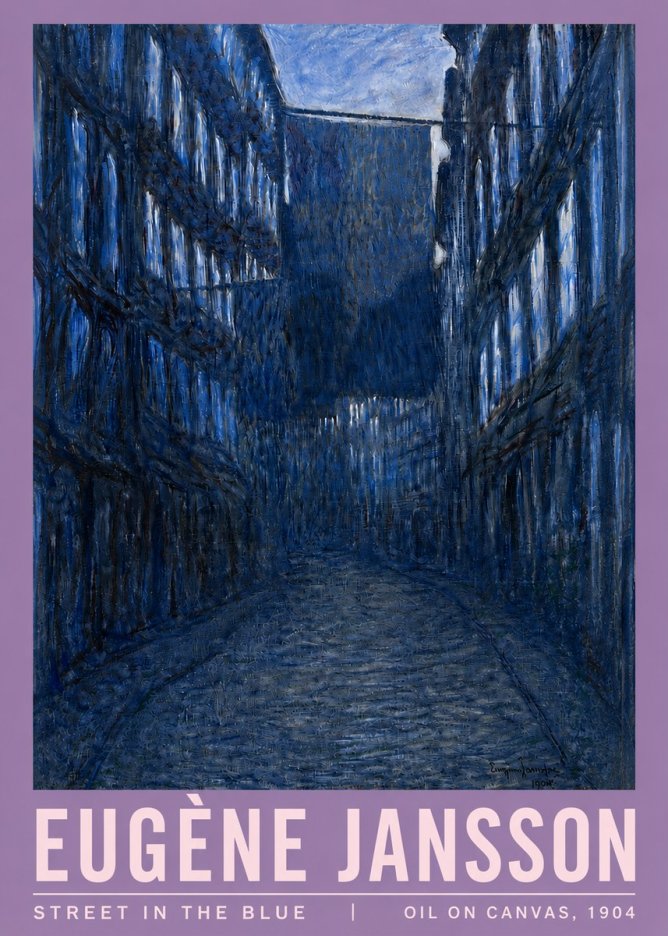 Eugène Jansson Street in the Blue No3 - Affiche