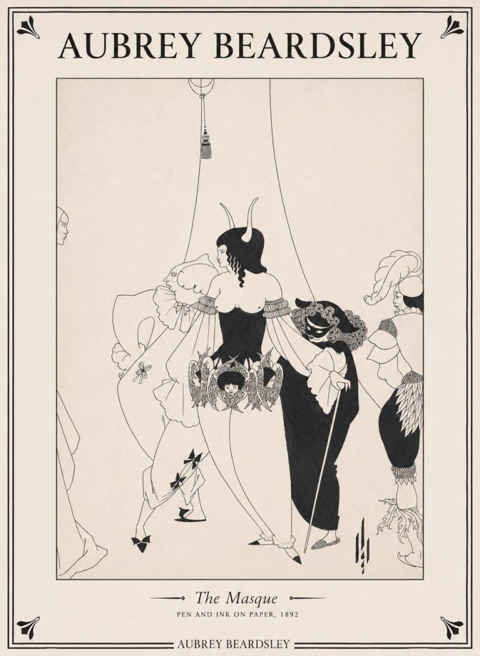 Aubrey Beardsley The Masque No1 - Affiche