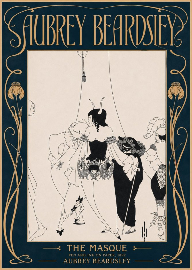 Aubrey Beardsley The Masque No4 - Affiche