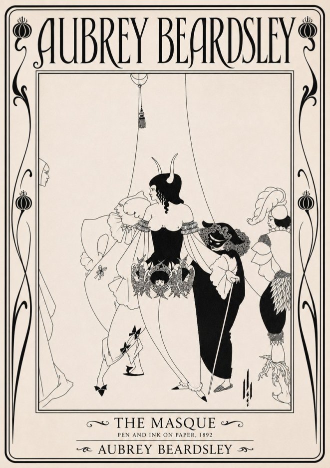Aubrey Beardsley The Masque No5 - Affiche