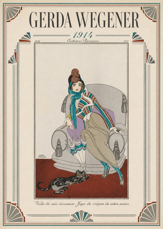 Gerda Wegener Veste De Soie Écossaise. Jupe De Crépon De Coton Souris. No1 - Affiche