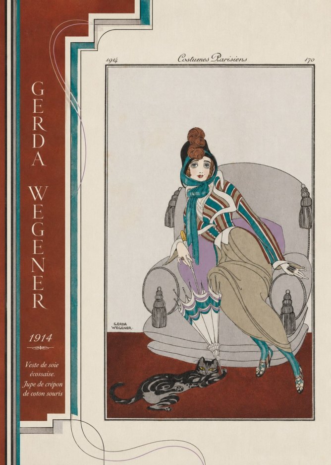Gerda Wegener Veste De Soie Écossaise. Jupe De Crépon De Coton Souris. No2 - Affiche
