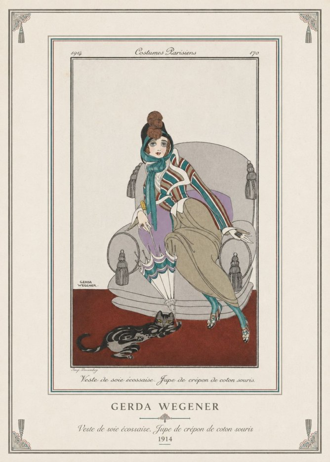 Gerda Wegener Veste De Soie Écossaise. Jupe De Crépon De Coton Souris. No3 - Affiche