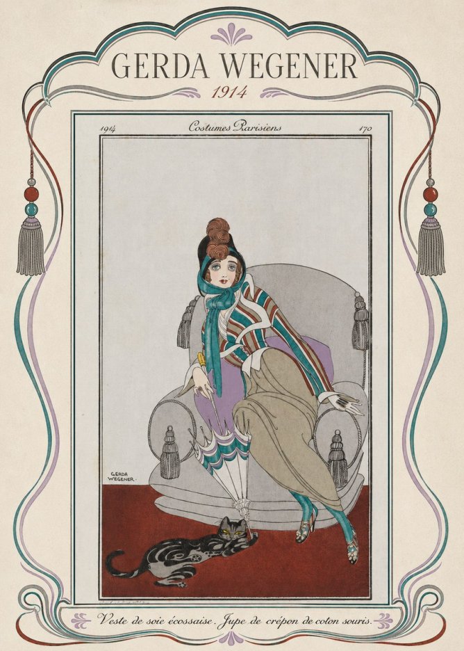 Gerda Wegener Veste De Soie Écossaise. Jupe De Crépon De Coton Souris. No4 - Affiche