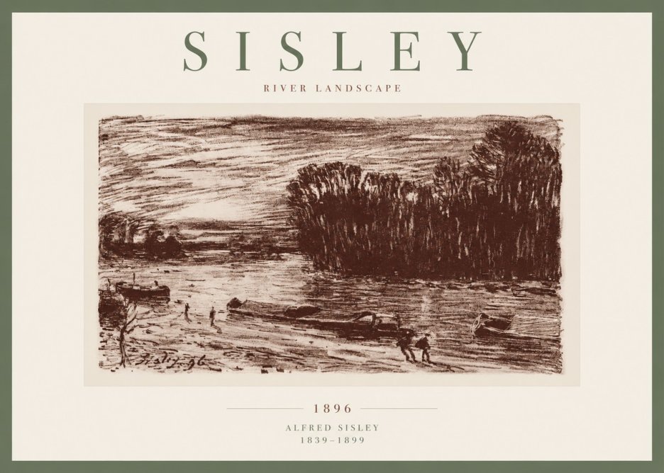 Sisley River Landscape No2 - Affiche