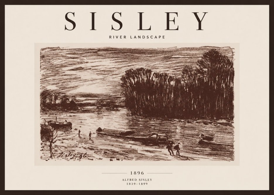 Sisley River Landscape No3 - Affiche