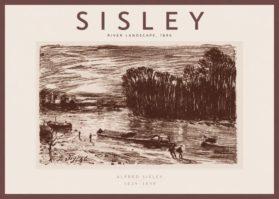 Sisley River Landscape No4 - Affiche