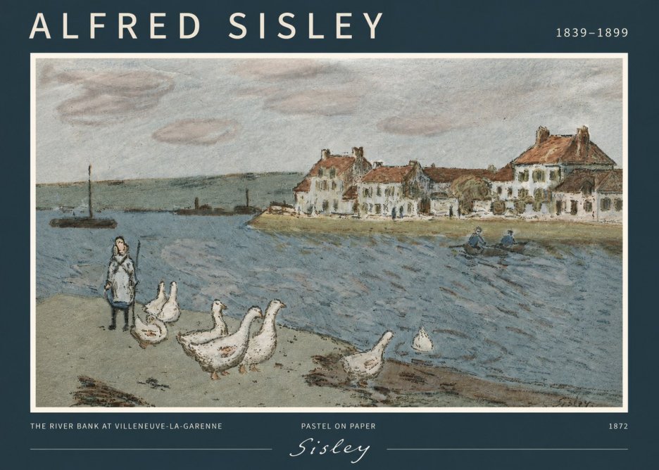 Sisley The River Bank at Villeneuve-la-garenne No2 - Affiche