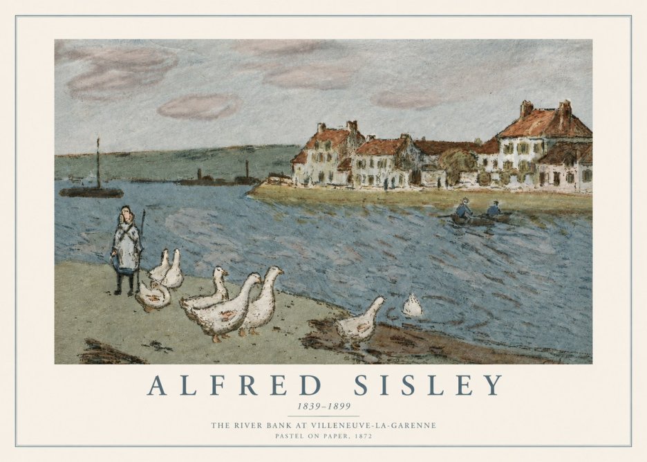 Sisley The River Bank at Villeneuve-la-garenne No3 - Affiche