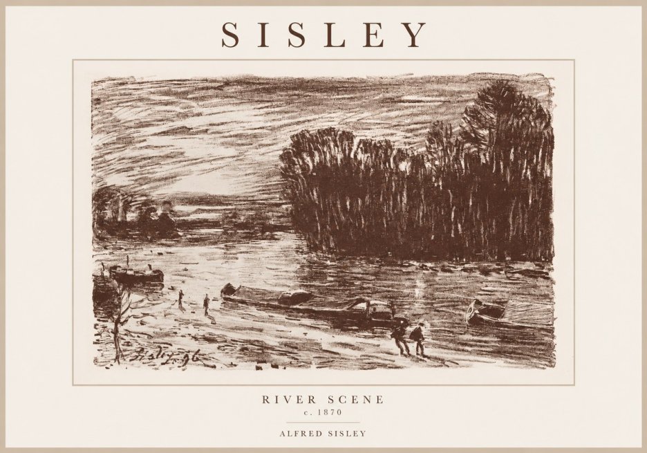 Sisley River Scene No1 - Affiche