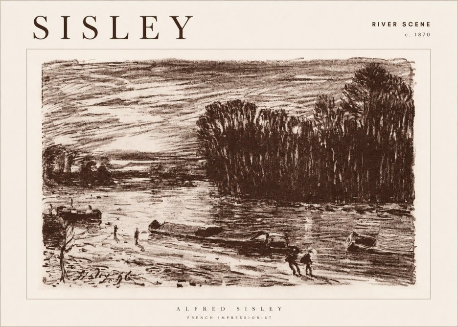 Sisley River Scene No4 - Affiche