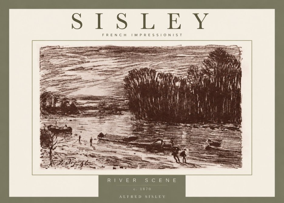 Sisley River Scene No6 - Affiche