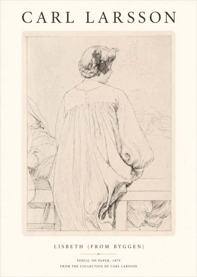 Carl Larsson Lisbeth (from Byggen) No1 - Affiche
