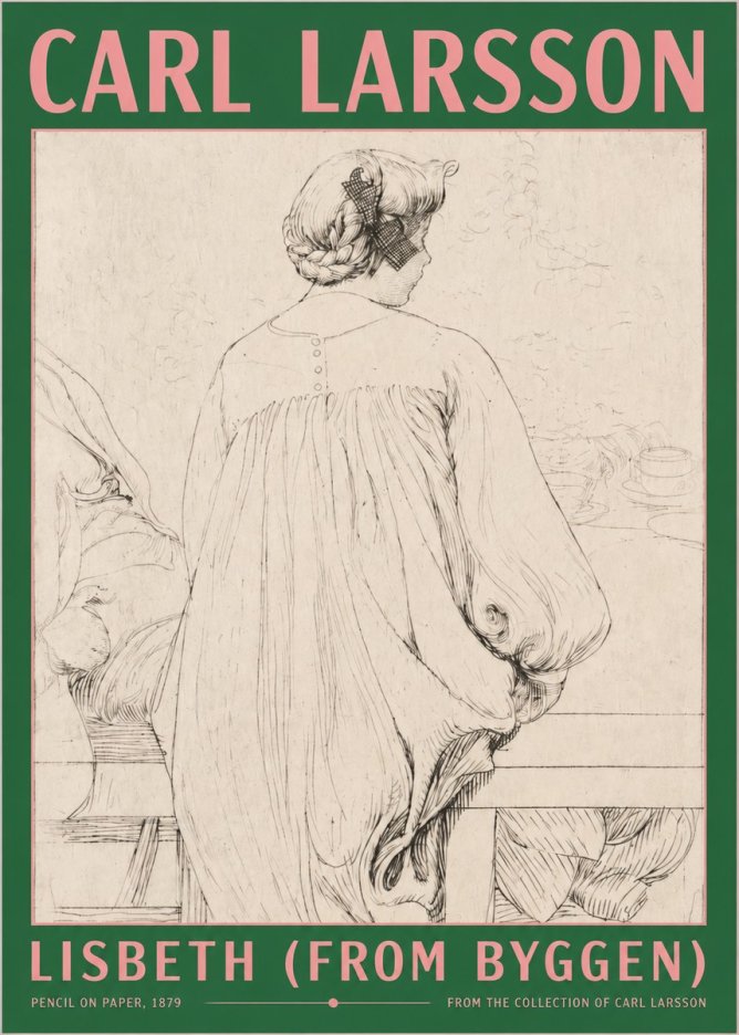 Carl Larsson Lisbeth (from Byggen) No2 - Affiche