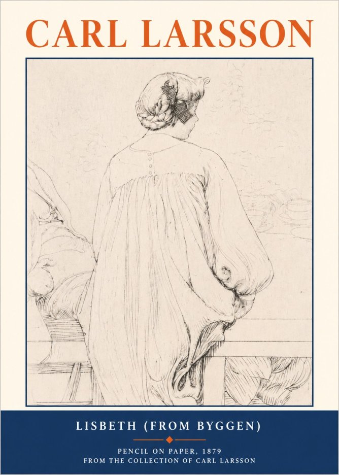 Carl Larsson Lisbeth (from Byggen) No3 - Affiche