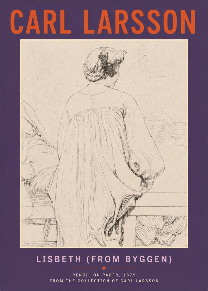 Carl Larsson Lisbeth (from Byggen) No4 - Affiche