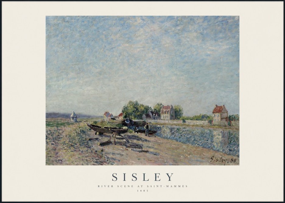 Sisley River Scene at Saint-mammès No1 - Affiche