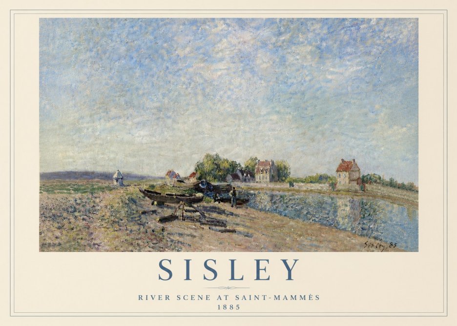 Sisley River Scene at Saint-mammès No5 - Affiche