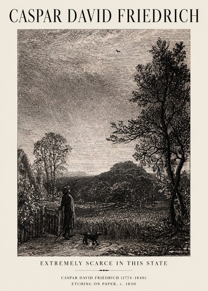 Caspar David Friedrich Extremely Scarce in This State No1 - Affiche