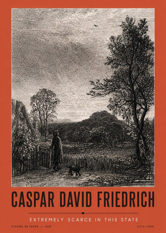 Caspar David Friedrich Extremely Scarce in This State No2 - Affiche