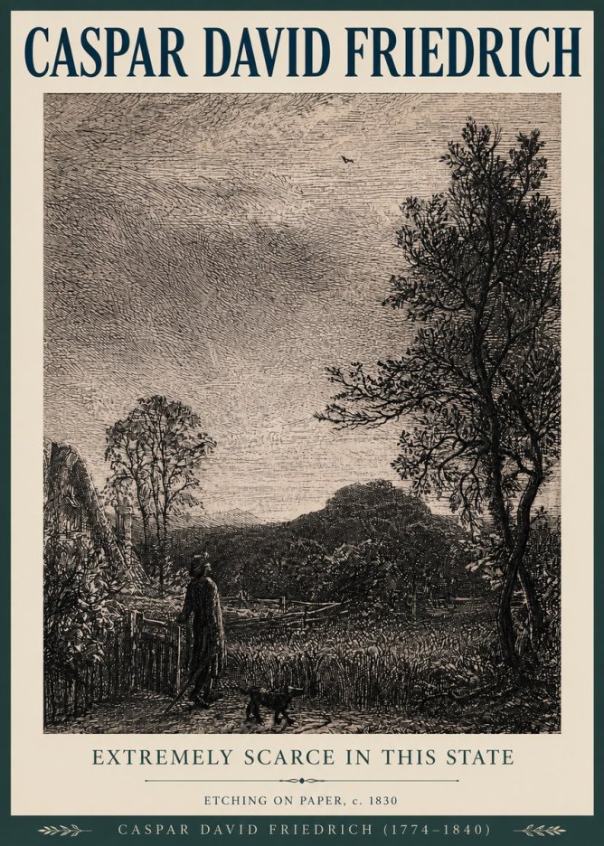 Caspar David Friedrich Extremely Scarce in This State No3 - Affiche