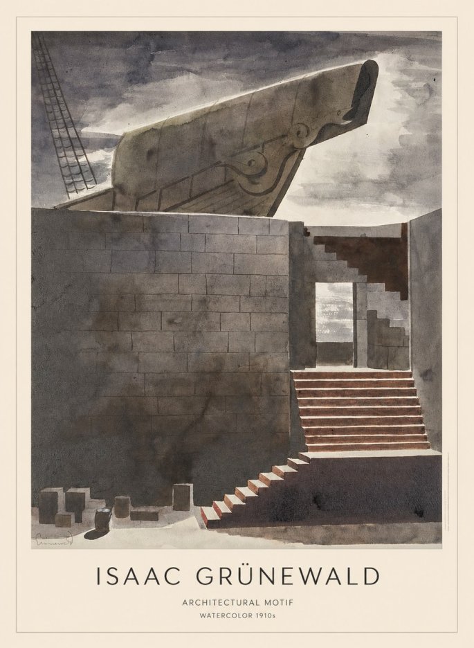 Isaac Grünewald Architectural Motif II No1 - Affiche