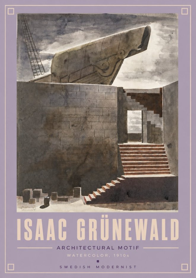 Isaac Grünewald Architectural Motif II No4 - Affiche