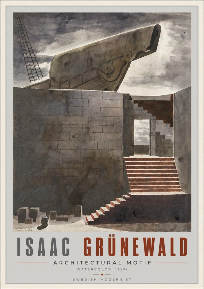 Isaac Grünewald Architectural Motif II No6 - Affiche