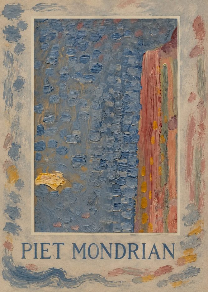 Piet Mondrian Façade in Sunlight No3 - Affiche