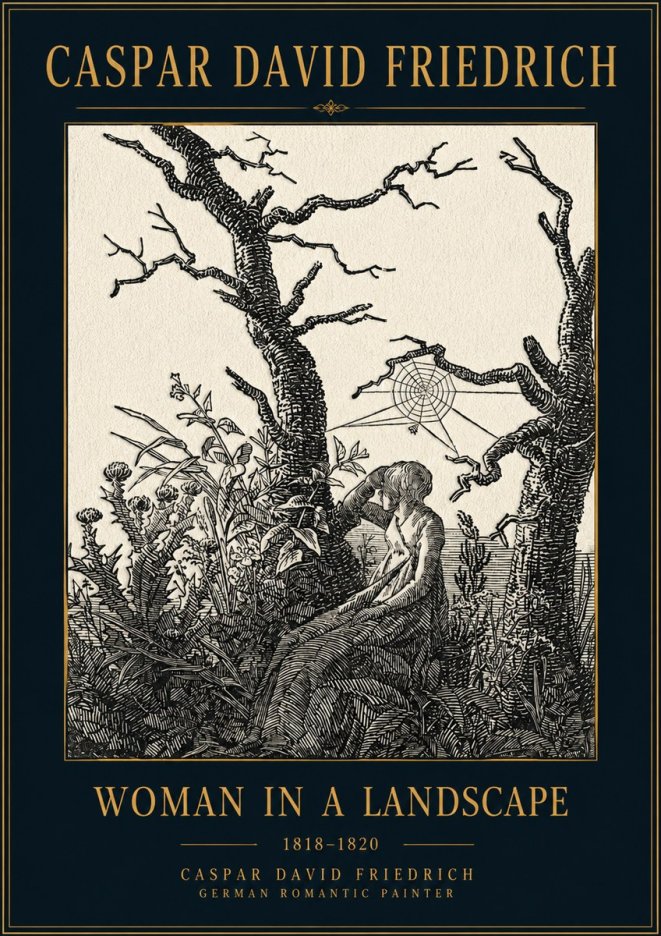 Caspar David Friedrich Woman in a Landscape No4 - Affiche