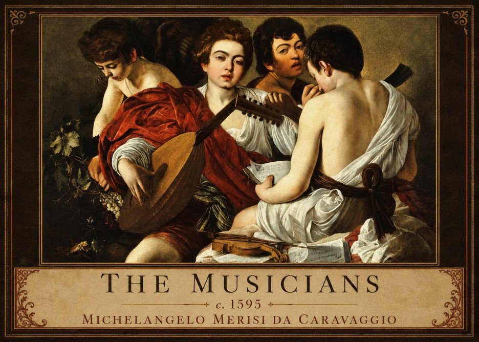 Michelangelo Merisi da Caravaggio The Musicians I No1 - Affiche