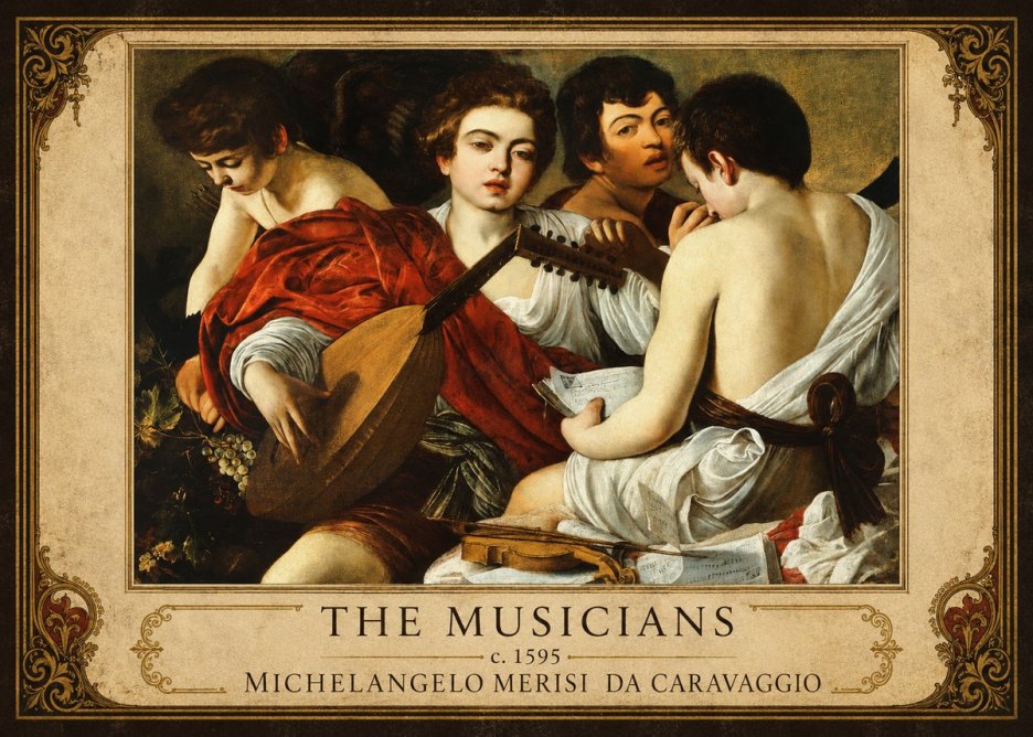 Michelangelo Merisi da Caravaggio The Musicians I No6 - Affiche