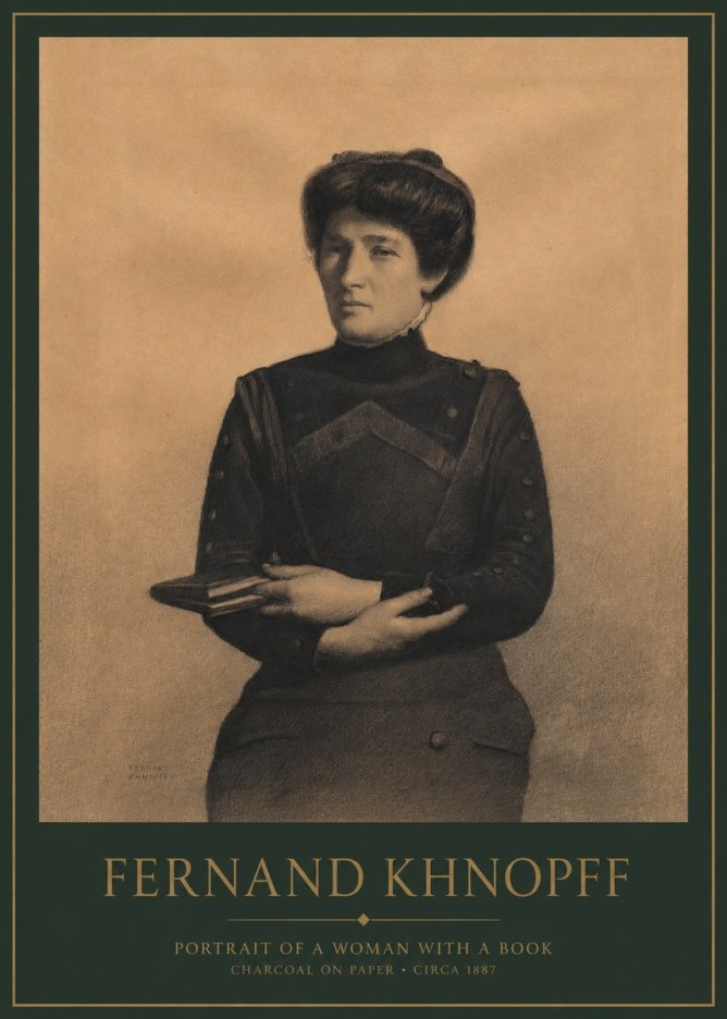 Fernand Khnopff Portrait of a Woman with a Book No1 - Affiche