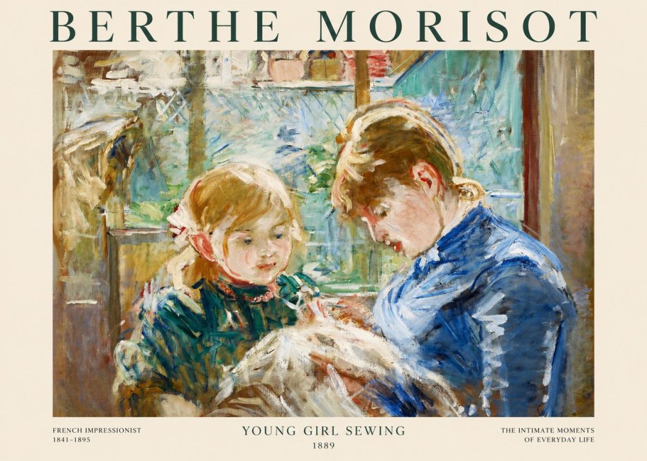 Berthe Morisot Young Girl Sewing No1 - Affiche