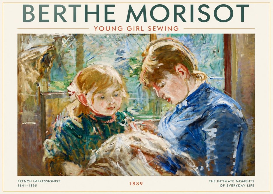 Berthe Morisot Young Girl Sewing No3 - Affiche