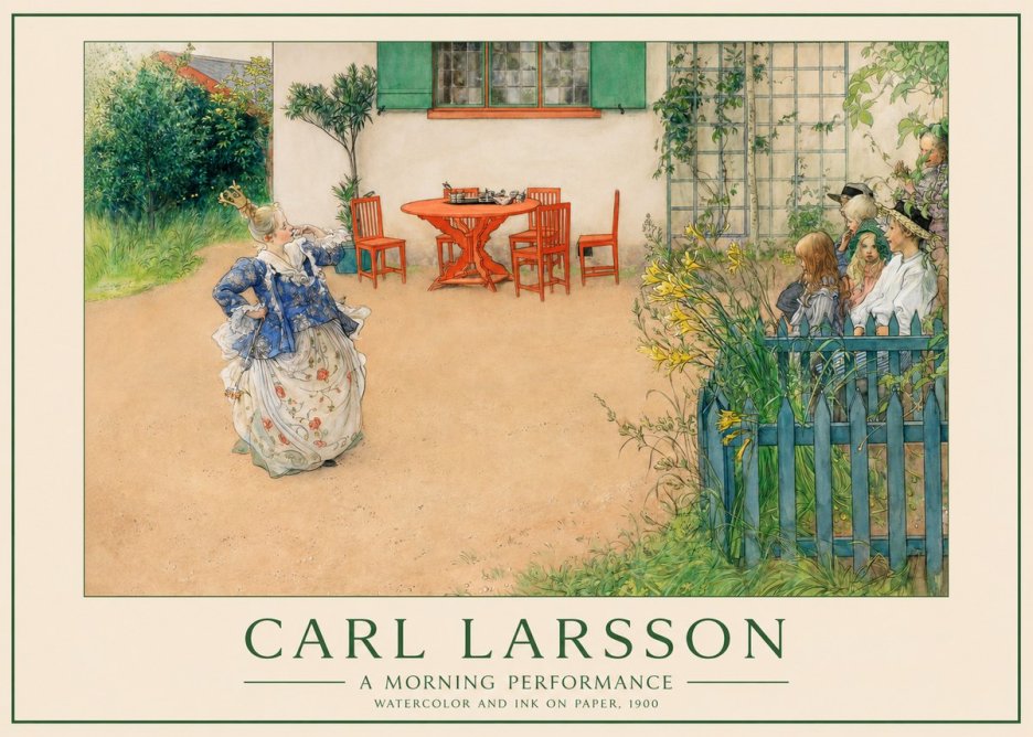 Carl Larsson A Morning Performance No1 - Affiche