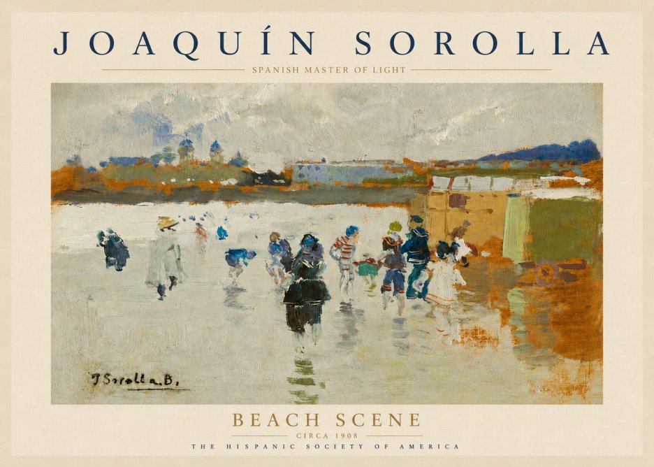 Sorolla Beach Scene No4 - Affiche