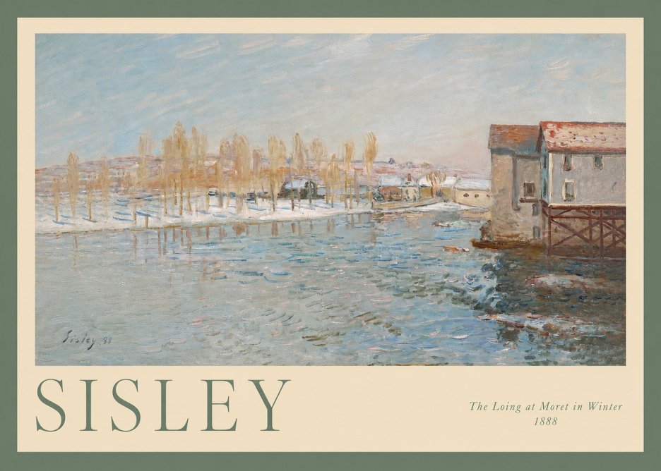 Sisley The Loing at Moret in Winter No2 - Affiche
