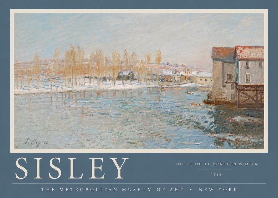 Sisley The Loing at Moret in Winter No4 - Affiche