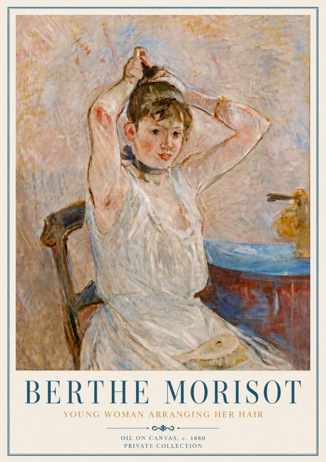 Berthe Morisot Young Woman Arranging Her Hair No6 - Affiche