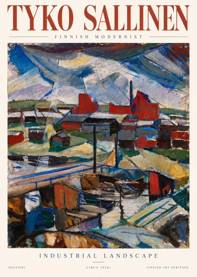 Tyko Sallinen Industrial Landscape No3 - Affiche