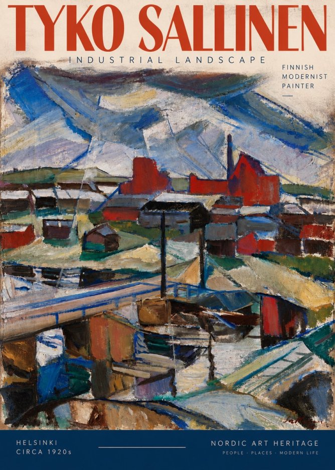 Tyko Sallinen Industrial Landscape No5 - Affiche