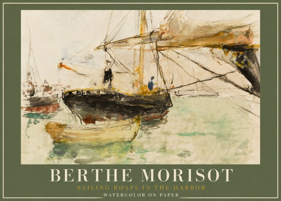 Berthe Morisot Sailing Boats in the Harbor No4 - Affiche