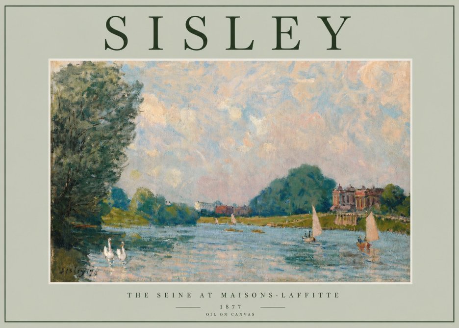 Sisley The River – Afternoon, 1877 No4 - Affiche