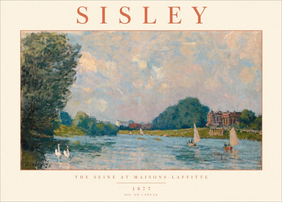 Sisley The River – Afternoon, 1877 No6 - Affiche