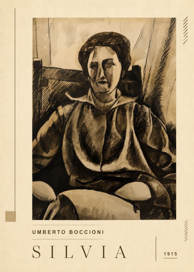 Umberto Boccioni Silvia No3 - Affiche